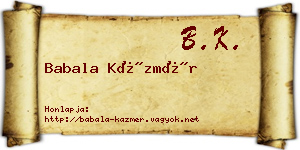 Babala Kázmér névjegykártya
